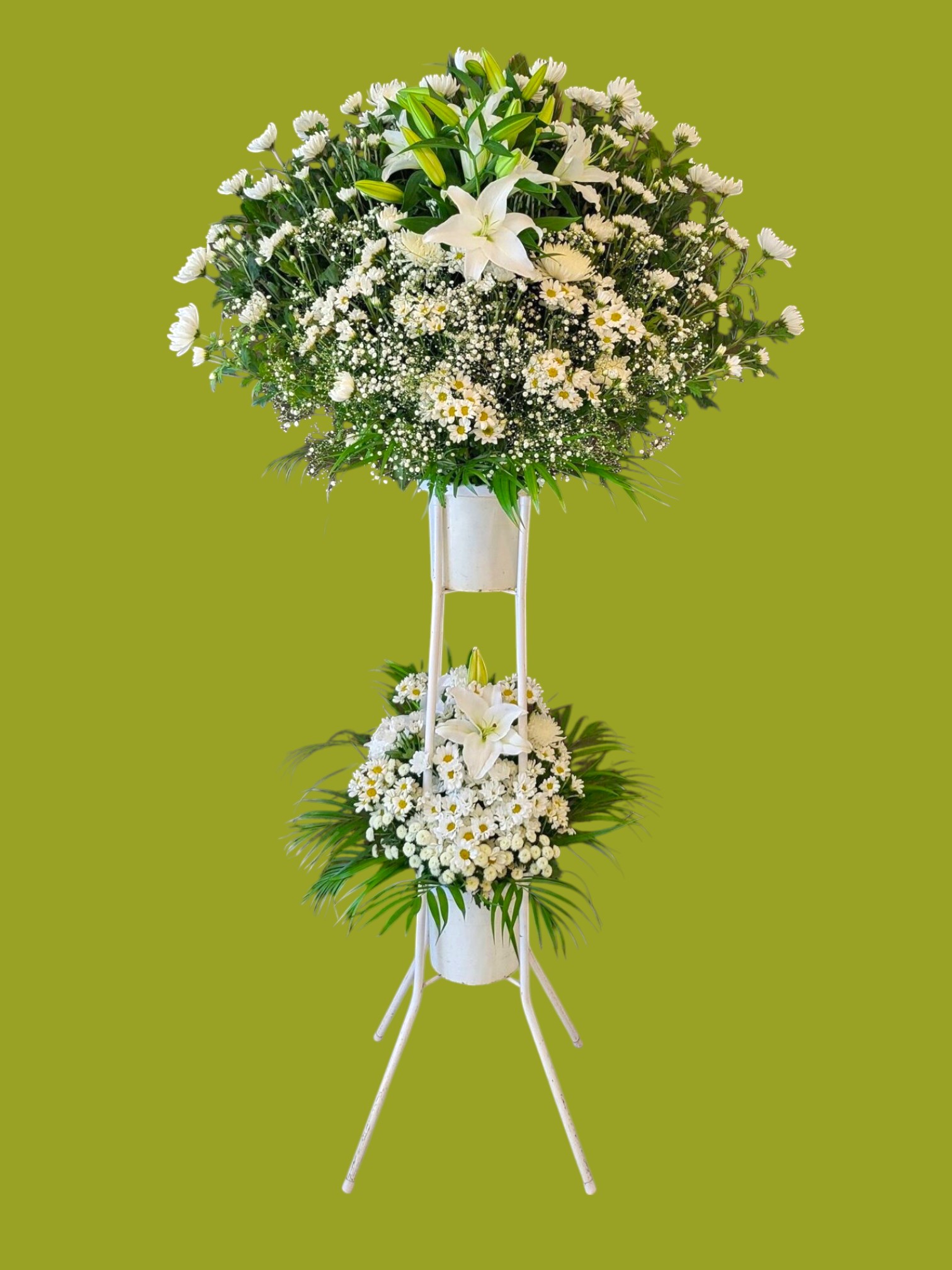 お供えスタンド2段　白上がり　白月