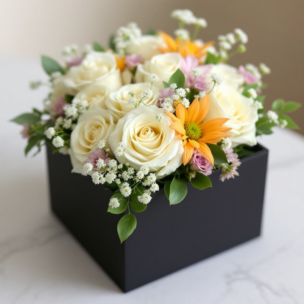 白薔薇と彩りのボックス