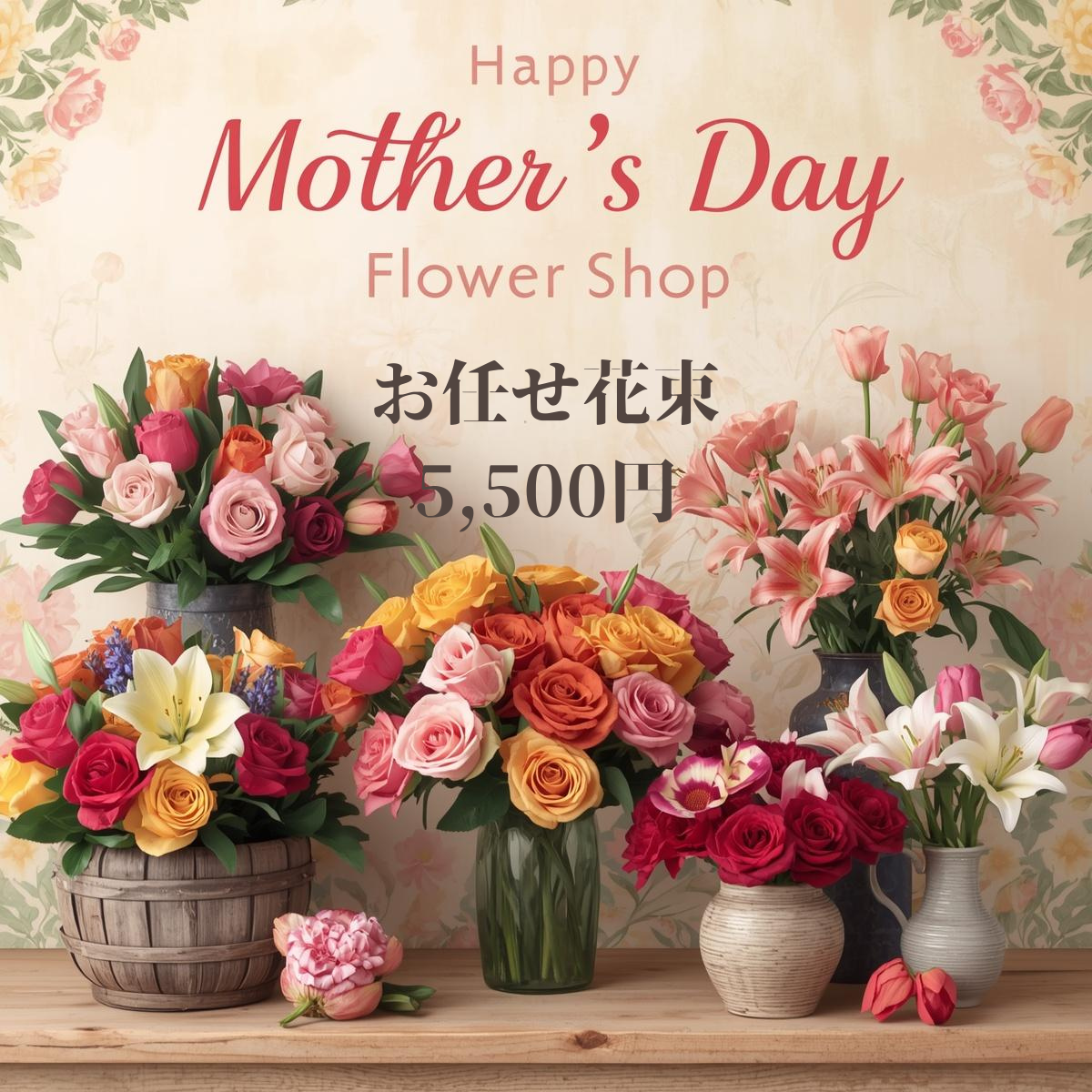 母の日 おまかせフラワーブーケ