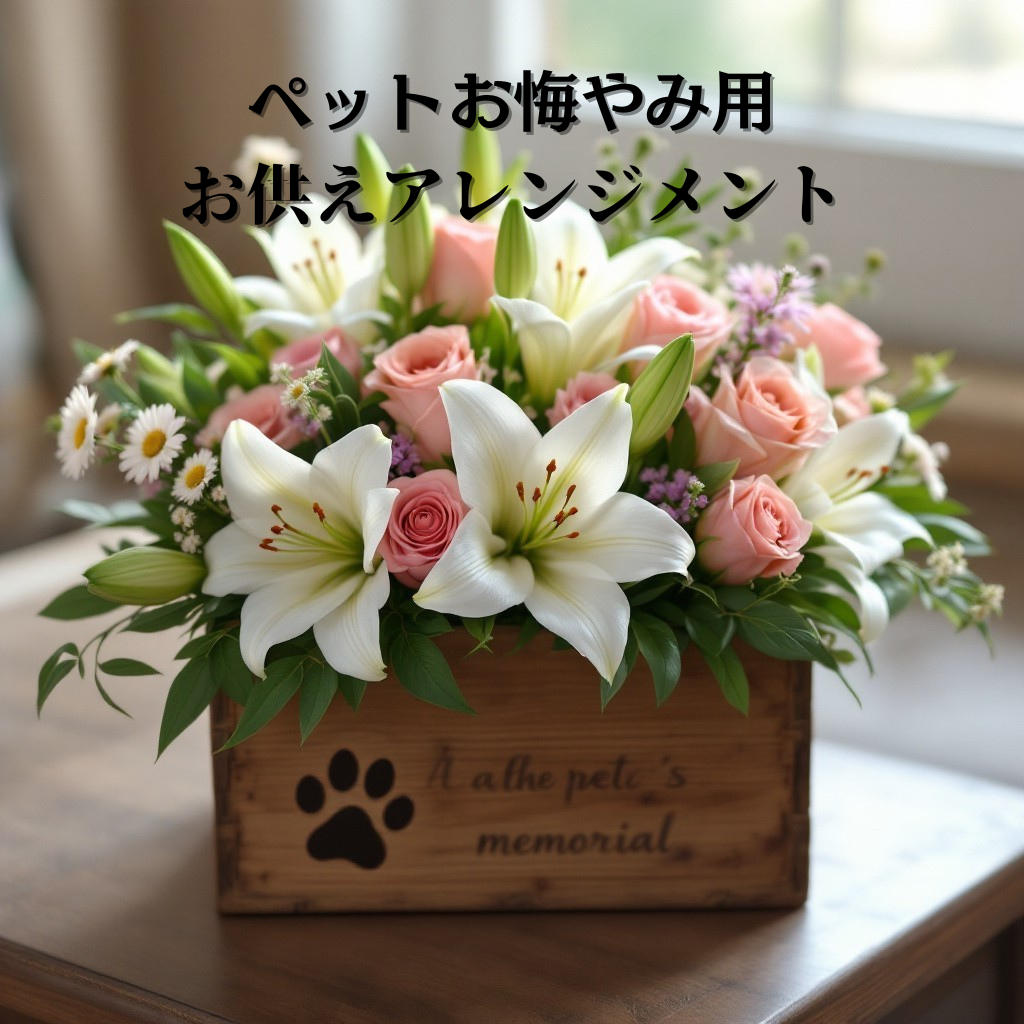 大切なペットのお悔やみ用　お任せお供えアレンジメント